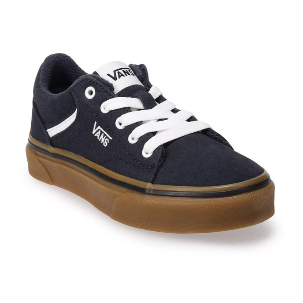 Vans Club Old Skool Shoes Kids 6 Navy White Lace Up Skater Sneaker Summer - Picture 2 of 12